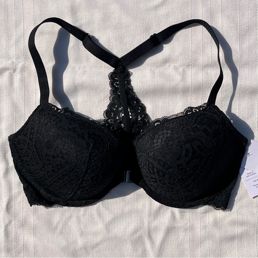Auden Radiant Plunge Push Up Bra Lace Black 32D